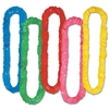 These very popular Luau Party Leis come in assorted colors and are sold in bundles of 12. Each lightweight lei is 36 inches long and made of bright plastic which is approximately one and a half inches thick.