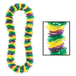 Soft-Twist Mardi Gras Poly Leis (sold 100 per box)