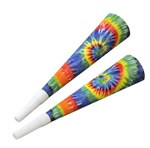 Tie-Dyed Party Horns (4/pkg)