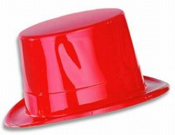 Red Plastic Topper Hat