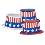 Assorted Patriotic Plastic Topper Hats (sold 25 per box)