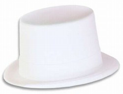White Velour Topper Hat
