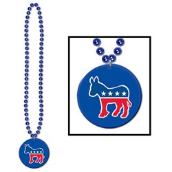 Beads w/Democratic Medallion (1/pkg)