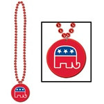 Beads w/Republican Medallion (1/pkg)