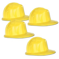Miniature Yellow Construction Helmets, 5 in (4/pkg)