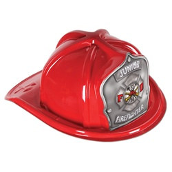 Red Junior Firefighter Hat (Silver Shield)