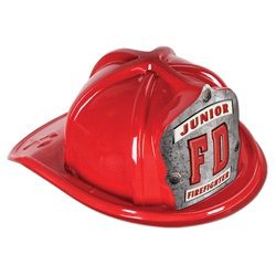 Red Junior Firefighter Hat (FD Silver Shield)