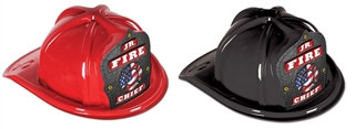 Jr Fire Chief Hat - Patriotic Shield (Select Helmet Color)