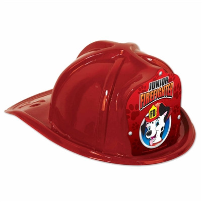 Junior Red Firefighter Hat (Dalmatian Red Shield)