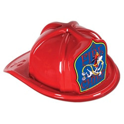 Junior Red Fire Chief Hat (Dalmatian Blue Shield)