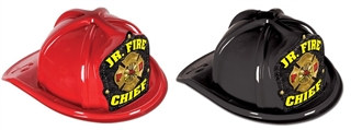 JR Junior Fire Chief Hat - Yellow Print Shield (Select Helmet Color)