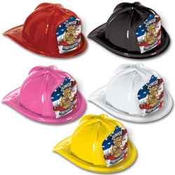 Junior Firefighter Hat with Red, White & Blue Shield (Choose Color)
