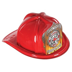 Red Junior Firefighter Hat (Flame Shield)