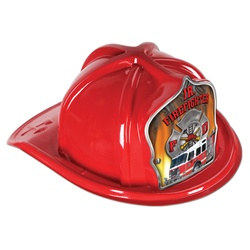 Red Junior Firefighter Hat (Fire Truck Shield)