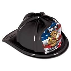 Black Junior Firefighter Hat
