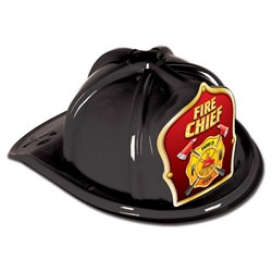 Black Fire Chief Hat (Red Shield)