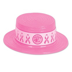 Pink Plastic Skimmer with Pink Ribbon Band