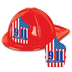 9/11 Red Plastic Fire Chief Hat