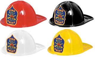 Plastic Fire Chief Hat (Choose Color)