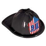 9/11 Black Plastic Fire Chief Hat