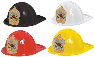 Plastic Fire Chief Hat with Silver Shield (Choose Color)