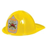 Yellow Plastic Fire Chief Hat (Silver Shield)
