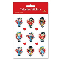 Clear-Sheet Valentine Stickers (2 sheets/pkg)