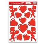 Heart and Cupid Window Clings (13/sheet)