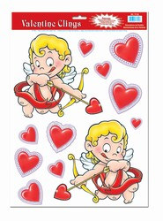 Valentine Cupid Clings (12/sheet)