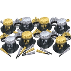 You can't help but begin 2021 with a bright, light outlook when you and your guests are decked out in this New Year Lights assortment.  Each assortment includes Includes: 25 Printed Foil Hi-Hats, 25 Printed Foil Fringed Tiaras, & 50 9" Printed Foil Horns