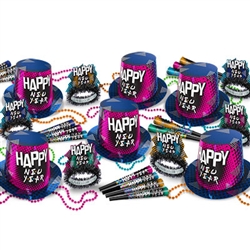 Celebrate the end of the old year and the start of the new in style with 49 of your friends!  This 90's New Year Assortment for 50 includes Hi-Hats, Tiaras, horns and beads - everything you need to ring in the New Year right!