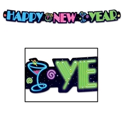 Neon Happy New Year Streamer