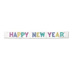 Multi-Color Metallic Happy New Year Banner