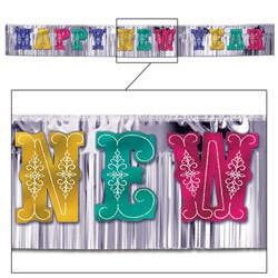 Multi-Color Metallic Happy New Year Banner