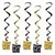 Black and Gold Happy New Year Whirls (5/pkg)