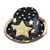 Black and Gold Star Top Hat Hair Clip