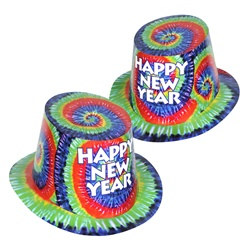 Tie-Dyed New Year Hi-Hats (sold 25 per box)