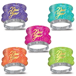 Invite the neighborhood to your New Year's Eve celebration, you'll have colorful and fun tiaras for everyone when you get this 50-pack of Neon Burst Tiaras.  Social distancing this New Year's Eve?  Get the 50 pack and send a tiara to all your friends!