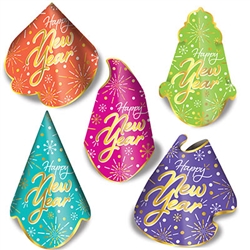 Add a blast of color and fun to your New year's Eve party with this Neon Burst Hat Assortment.  Your guests will love the vibrant colors and fun shapes.  Sold 50 per box, one size fits most.