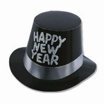 Black and Silver New Year Hi-Hats (sold 25 per box)