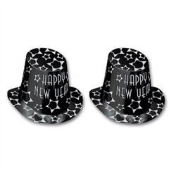 Black Silver Diamond New Year Hi-Hat (sold 25 per box)