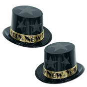 Gold New Year Star Top Hat Party Pack of 25
