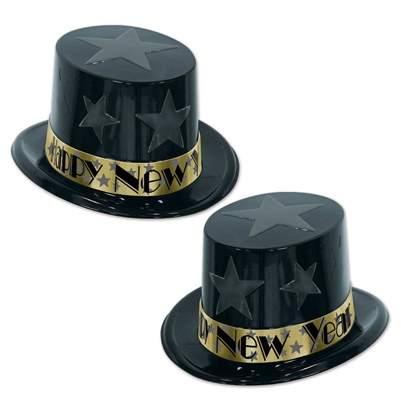 Gold New Year Star Top Hat Party Pack of 25