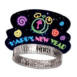 Neon New Year Tiaras (sold 50 per box)