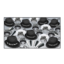 Celebrate the New Year in style, our Chairman Black Assortment for 50 has hats, tiara, horns and beads for 50 people!