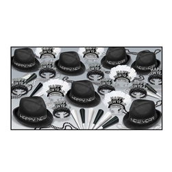 Celebrate the New Year in style, our Chairman Black Assortment for 50 has hats, tiara, horns and beads for 50 people!