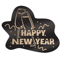 Glittered Happy New Year Sign