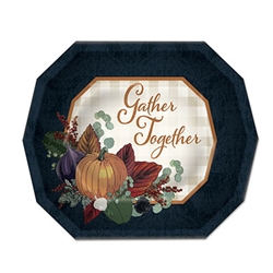 Make your dessert even sweeter with these colorful >Fall Thanksgiving Dessert Plates.  8 plates per package.  Plates measure 7.5 inches x 6.25 inches.  Please Note: Plates are not microwave safe.