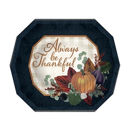 Add a beautiful pop of fall color and classic charm to your Thanksgiving table with these Fall Thanksgiving Dinner Plates

Sold 8 plates per pack, Plates measure 11 x 9 inches.
Please Note: Plates are not microwave safe.