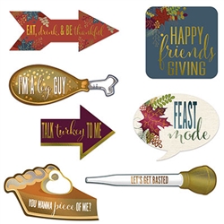 No gathering of friends is complete without selfies!  Make your party's selfies memorable with these fun and colorful Foil Friendsgiving Photo Fun Signs!  Each package includes 7 fun foil fun signs, printed on both sides.  Reusable with care.